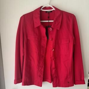 Red Olsen Eva jersey button down shirt, brand new w tag! Size s small top shirts
